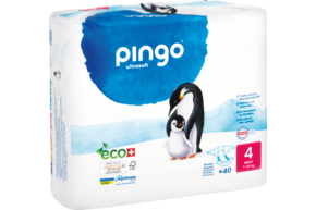 Sie sehen eine Packung Bio Windeln Maxi 7-18kg Pinguin – Pingo Swiss, Produktbild: 01 Bio Windeln Maxi 7-18kg Pinguin – Pingo Swiss, A-Nr.: 4559572 - 01