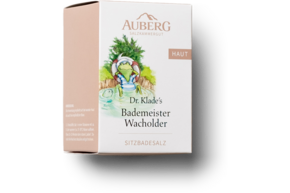Sie sehen eine Packung AUBERG Bademeister Wacholder Sitzbadesalz, Produktbild: 01 AUBERG Bademeister Wacholder Sitzbadesalz, A-Nr.: 5462403 - 01