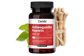 Sie sehen eine Packung Ashwagandha Kapseln KSM-66® plus Magnesium, Zink und Vitamin B6, Produktbild: 01 Ashwagandha Kapseln KSM-66® plus Magnesium, Zink und Vitamin B6, A-Nr.: 5820713 - 01