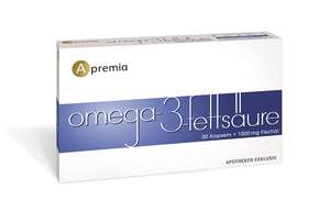 Sie sehen eine Packung Apremia Omega-3-Fettsäuren, Produktbild: 01 Apremia Omega-3-Fettsäuren, A-Nr.: 3936096 - 01