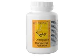 Sie sehen eine Packung Apimanu Diabgymna Ayurveda Kapseln, Produktbild: 01 Apimanu Diabgymna Ayurveda Kapseln, A-Nr.: 3089704 - 01