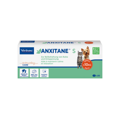 Sie sehen eine Packung Anxitane S - für Hunde und Katzen, Produktbild: 01 Anxitane S - für Hunde und Katzen, A-Nr.: 4736057 - 01