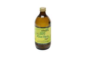 Sie sehen eine Packung Allcura Aloe Vera Bio Saft, Produktbild: 01 Allcura Aloe Vera Bio Saft, A-Nr.: 4799448 - 01