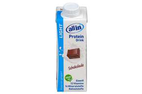 Sie sehen eine Packung all in® LIGHT Schokolade (14 x 250 ml), Produktbild: 01 all in® LIGHT Schokolade (14 x 250 ml), A-Nr.: 4907398 - 01