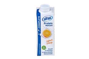 Sie sehen eine Packung all in® COMPLETE Joghurt Orange (14 x 250 ml), Produktbild: 01 all in® COMPLETE Joghurt Orange (14 x 250 ml), A-Nr.: 4907292 - 01