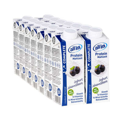 Sie sehen eine Packung all in® COMPLETE Joghurt Johannisbeere (14 x 250 ml), Produktbild: 03 all in® COMPLETE Joghurt Johannisbeere (14 x 250 ml), A-Nr.: 4907286 - 03
