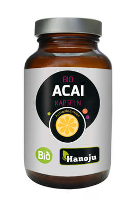 Sie sehen eine Packung Hanoju Bio Acai Extrakt 400 mg, Produktbild: 02 Hanoju Bio Acai Extrakt 400 mg, A-Nr.: 4255636 - 02