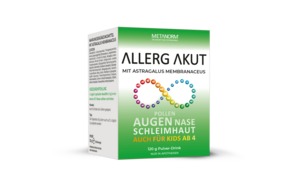 Sie sehen eine Packung ALLERG AKUT Pulver-Drink METANORM®, Produktbild: 01 ALLERG AKUT Pulver-Drink METANORM®, A-Nr.: 5836105 - 01