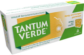 Tantum Verde® Pastillen Honig- und Orangengeschmack, A-Nr.: 3762526 - 01