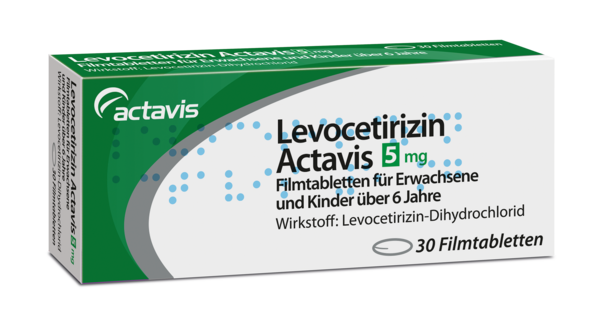 Levocetirizin Actavis 5 mg Filmtabletten 30ST, A-Nr.: 3542888 - 01