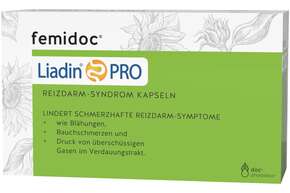 Sie sehen eine Packung femidoc® Liadin® PRO Reizdarm-Syndrom Kapseln, Produktbild: 01 femidoc® Liadin® PRO Reizdarm-Syndrom Kapseln, A-Nr.: 5841425 - 01