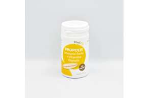 Sie sehen eine Packung Propolis Immuno Forte + Vitamine Kapseln, Produktbild: 01 Propolis Immuno Forte + Vitamine Kapseln, A-Nr.: 4547310 - 01