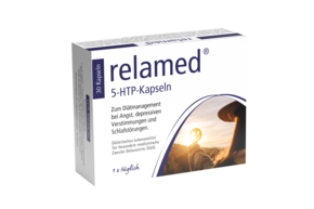 Sie sehen eine Packung relamed® 5-HTP-Kapseln, Produktbild: 01 relamed® 5-HTP-Kapseln, A-Nr.: 4548025 - 01