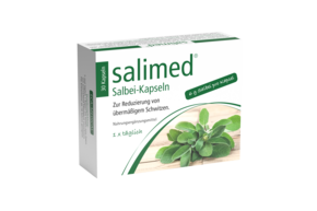 Sie sehen eine Packung salimed® Salbei Kapseln, Produktbild: 01 salimed® Salbei Kapseln, A-Nr.: 4493703 - 01