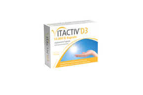 Sie sehen eine Packung VITACTIV® D3 14.000 IE Kapseln, Produktbild: 01 VITACTIV® D3 14.000 IE Kapseln, A-Nr.: 5268598 - 01