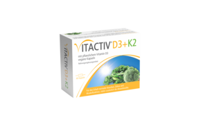 Sie sehen eine Packung VITACTIV® D3+K2, Produktbild: 01 VITACTIV® D3+K2, A-Nr.: 5722034 - 01