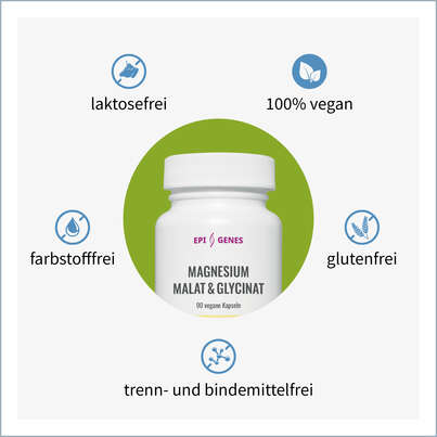 Sie sehen eine Packung NatuGena Magnesium Malat & Glycinat Kapseln, Produktbild: 02 NatuGena Magnesium Malat & Glycinat Kapseln, A-Nr.: 5699306 - 02