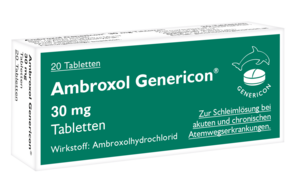 Sie sehen eine Packung Ambroxol Genericon® Tabletten zur Schleimlösung, Produktbild: 01 Ambroxol Genericon® Tabletten zur Schleimlösung, A-Nr.: 1257787 - 01