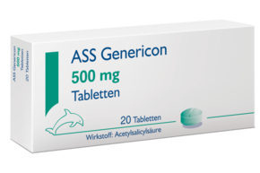 Sie sehen eine Packung ASS Genericon® lindert Schmerzen und Fieber, Produktbild: 01 ASS Genericon® lindert Schmerzen und Fieber, A-Nr.: 1078530 - 01
