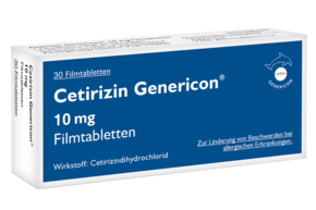 Sie sehen eine Packung Cetirizin Genericon® lindert Allergiesymptome, Produktbild: 01 Cetirizin Genericon® lindert Allergiesymptome, A-Nr.: 2444221 - 01