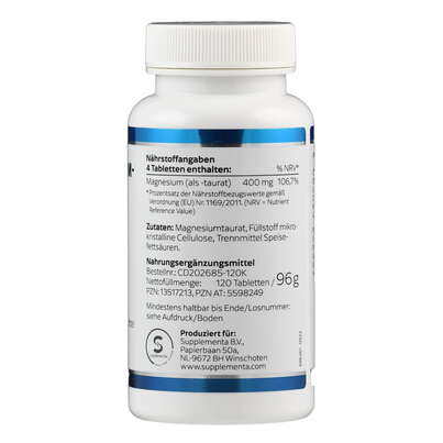 Magnesium-Taurat 400 Klean Labs Tabletten, A-Nr.: 5598249 - 02