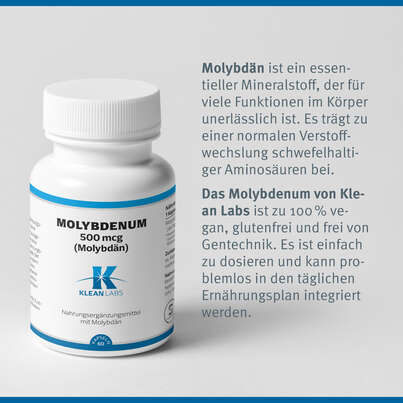 Molybdenum 500 mcg (Molybdän) Klean Labs Kapseln, A-Nr.: 5622054 - 07