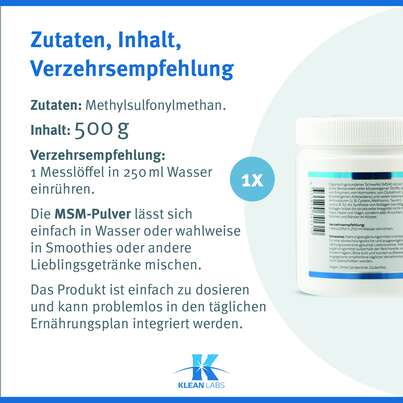 MSM Pulver Klean Labs, A-Nr.: 5747548 - 09