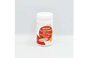 Sie sehen eine Packung Reishi 300 mg Pilzextrakt + Vitamin C 300 mg, Produktbild: 01 Reishi 300 mg Pilzextrakt + Vitamin C 300 mg, A-Nr.: 5571428 - 01