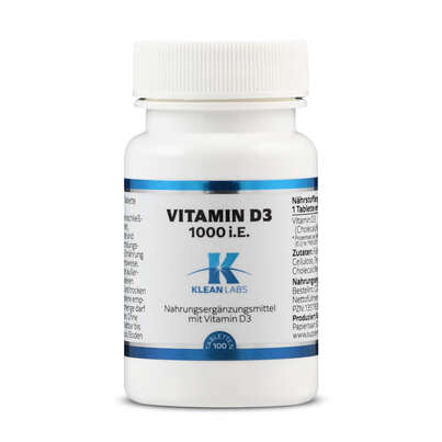 Vitamin D3 1000 i.E. Klean Labs Tabletten, A-Nr.: 5598284 - 01