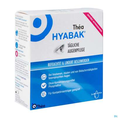 Augentropfen Hyabak Hypoton.hyaluronat 0,15% Original 3x10m 30ml, A-Nr.: 4523580 - 02