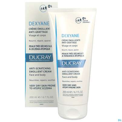 Sie sehen eine Packung Ducray Dexyane Creme Gegen Juckreiz 200ml, Produktbild: 01 Ducray Dexyane Creme Gegen Juckreiz 200ml, A-Nr.: 5630728 - 01
