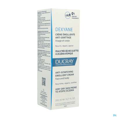 Sie sehen eine Packung Ducray Dexyane Creme Gegen Juckreiz 200ml, Produktbild: 04 Ducray Dexyane Creme Gegen Juckreiz 200ml, A-Nr.: 5630728 - 04