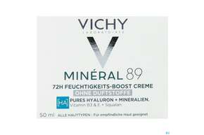 Sie sehen eine Packung Vichy Mineral 89 Creme Ohne Duftstoffe 50ml, Produktbild: 01 Vichy Mineral 89 Creme Ohne Duftstoffe 50ml, A-Nr.: 5667878 - 01
