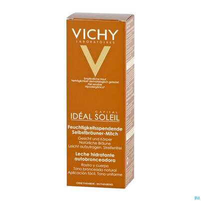 Sie sehen eine Packung Sonnenprodukte Vichy Ideal Soleil Selbstbraeuner Milch Gesicht+koerper 100ml, Produktbild: 05 Sonnenprodukte Vichy Ideal Soleil Selbstbraeuner Milch Gesicht+koerper 100ml, A-Nr.: 2615585 - 05