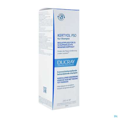 Sie sehen eine Packung Shampoon Ducray Kertyol P.s.o. 200ml, Produktbild: 05 Shampoon Ducray Kertyol P.s.o. 200ml, A-Nr.: 5596919 - 05