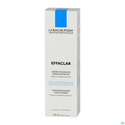Sie sehen eine Packung La Roche Posay Akne/mischhaut Effaclar Waschcreme 125ml, Produktbild: 02 La Roche Posay Akne/mischhaut Effaclar Waschcreme 125ml, A-Nr.: 2657299 - 02