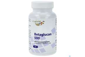 Sie sehen eine Packung Betaglucan Kapseln 500mg +vitamin C Zink Vegan Vita World 90st, Produktbild: 01 Betaglucan Kapseln 500mg +vitamin C Zink Vegan Vita World 90st, A-Nr.: 4836215 - 01