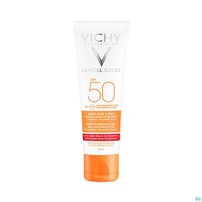 Sie sehen eine Packung Sonnenprodukte Vichy Ideal Soleil Anti-age Creme Lsf50 50ml, Produktbild: 07 Sonnenprodukte Vichy Ideal Soleil Anti-age Creme Lsf50 50ml, A-Nr.: 4802647 - 07
