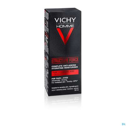 Sie sehen eine Packung Vichy Homme Structure Force Care 50ml, Produktbild: 02 Vichy Homme Structure Force Care 50ml, A-Nr.: 5054348 - 02