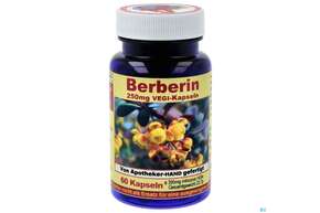 Sie sehen eine Packung Berberin 250mg Vegikapseln 60st, Produktbild: 01 Berberin 250mg Vegikapseln 60st, A-Nr.: 4772981 - 01