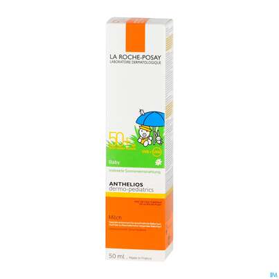 Sie sehen eine Packung Sonnenprodukte La Roche Posay Anthelios 50+/uva 39 Babymilch 50ml, Produktbild: 04 Sonnenprodukte La Roche Posay Anthelios 50+/uva 39 Babymilch 50ml, A-Nr.: 4309651 - 04