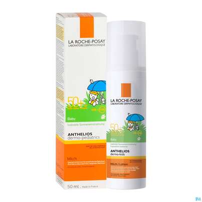 Sie sehen eine Packung Sonnenprodukte La Roche Posay Anthelios 50+/uva 39 Babymilch 50ml, Produktbild: 09 Sonnenprodukte La Roche Posay Anthelios 50+/uva 39 Babymilch 50ml, A-Nr.: 4309651 - 09