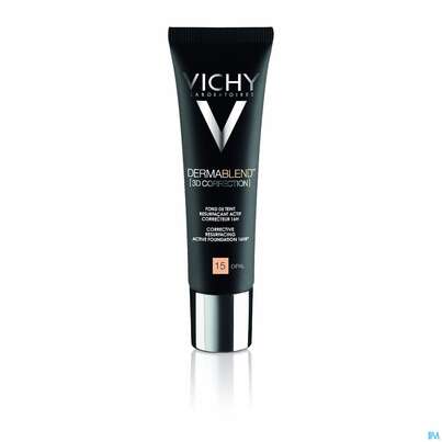Sie sehen eine Packung Vichy Dermablend 3d Coverflow 15 Opal 30ml, Produktbild: 05 Vichy Dermablend 3d Coverflow 15 Opal 30ml, A-Nr.: 4089729 - 05