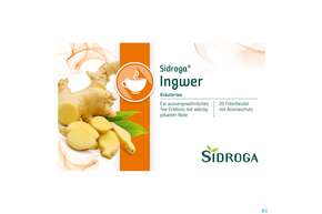 Sie sehen eine Packung Sidroga Tee Doppelkammerbeutel Ingwer 20st, Produktbild: 01 Sidroga Tee Doppelkammerbeutel Ingwer 20st, A-Nr.: 3620163 - 01