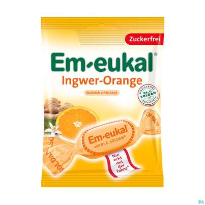 Em-eukal Bonbons Zuckerfrei Ingwer-orange 75g, A-Nr.: 3997873 - 01