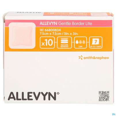 Wundverband Allevyn/gentle Border Lite 7,5x 7,5cm 10st, A-Nr.: 3946491 - 01