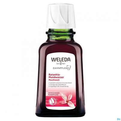 Sie sehen eine Packung Mundwasser/spuelung Weleda Ratanhia 50ml, Produktbild: 01 Mundwasser/spuelung Weleda Ratanhia 50ml, A-Nr.: 2236712 - 01