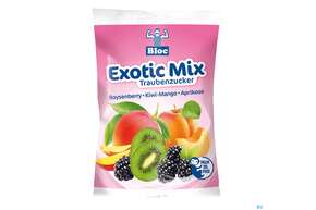 Sie sehen eine Packung Bloc Traubenzucker Beutel Exotic Mix 75g, Produktbild: 01 Bloc Traubenzucker Beutel Exotic Mix 75g, A-Nr.: 0786851 - 01