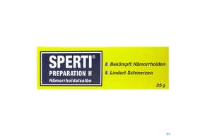 Sie sehen eine Packung Sperti Preparation-h Haemorrhoidalsable 25g, Produktbild: 01 Sperti Preparation-h Haemorrhoidalsable 25g, A-Nr.: 1351084 - 01