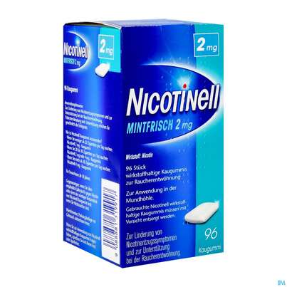 Nicotinell Wirkstoffhaltige Kaugummis Z.raucherentwoehnung Mintfrisch 2mg 96st, A-Nr.: 1319910 - 06